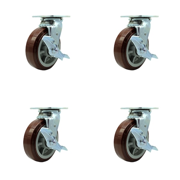Greenlee Caster Set - MA6065 GMX Cart -4 Swivel with Brakes - SCC, 4PK